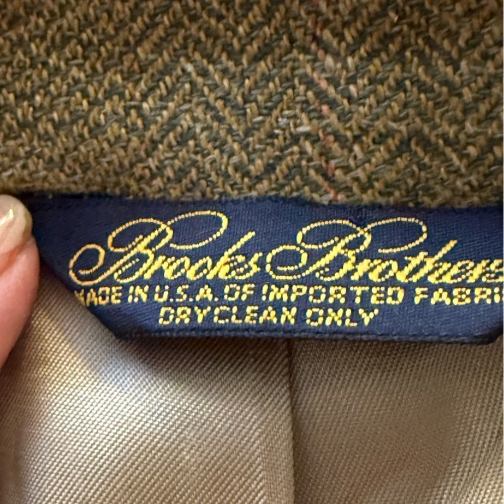 Brooks Brothers Vintage Mens’ 100% Wool Herringbone Blazer. Size 42 Short. - Picture 8 of 9